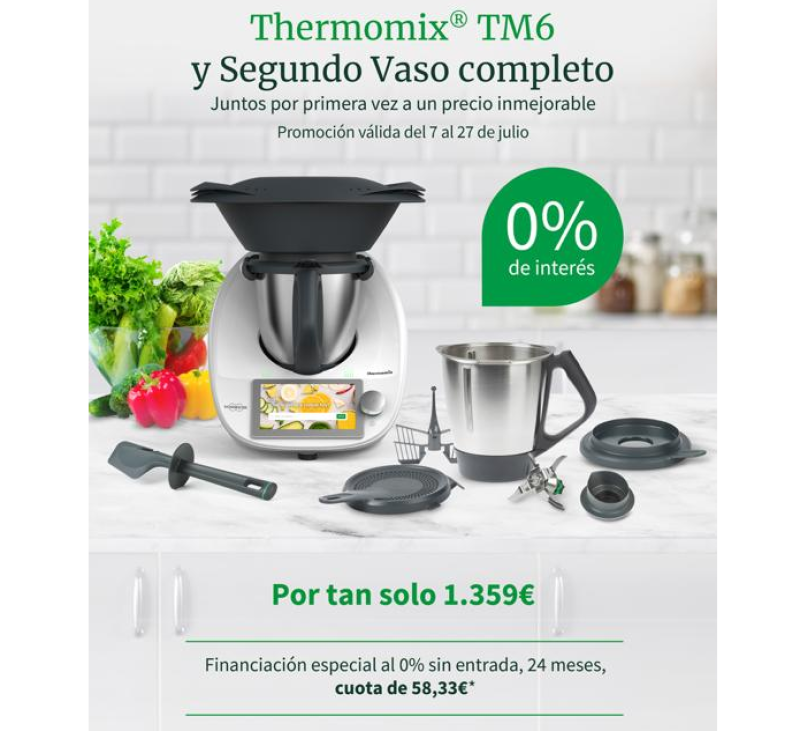 Thermomix® TM6 Y SEGUNDO VASO COMPLETO + 0% DE INTERES