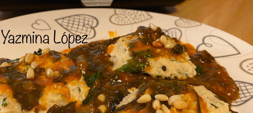 Filetes rusos con acelgas y tomate