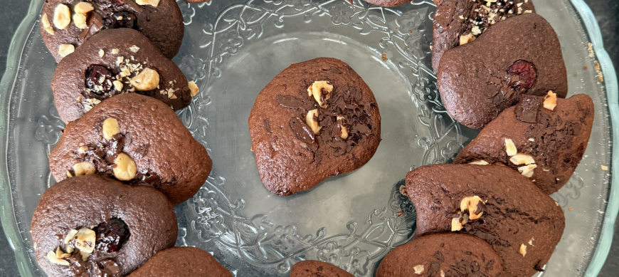 Cookies saludables de avena, plátano y cacao