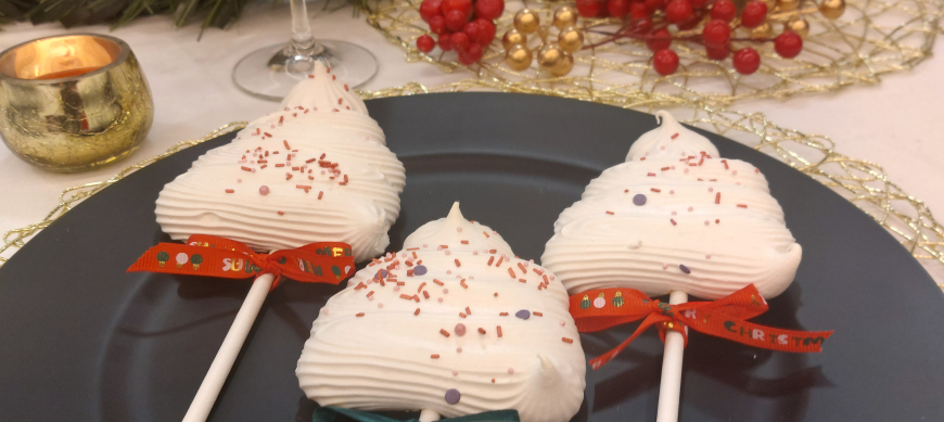 PIRULETAS ARBOL DE NAVIDAD DE MERENGUE con Thermomix® 