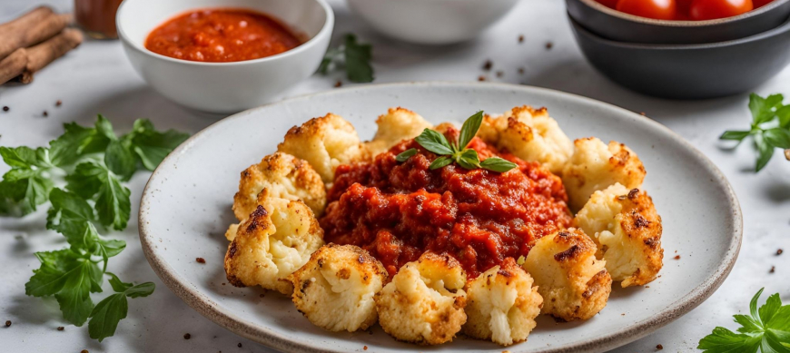 CRUJIENTE DE COLIFLOR CON SALSA DE TOMATE