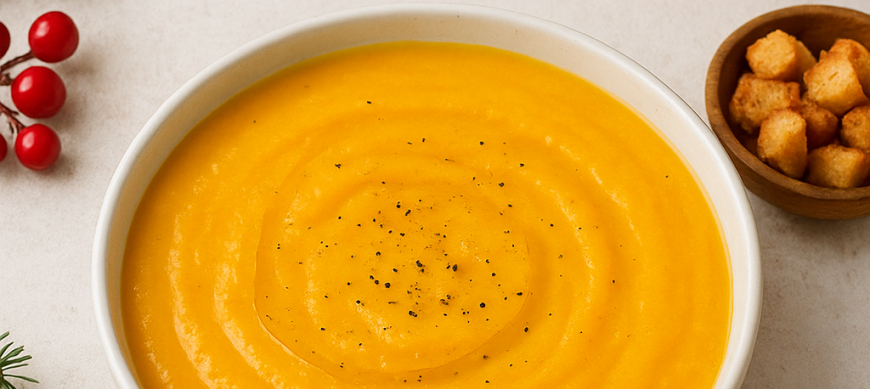 Crema Navideña de Calabaza y Manzana en Thermomix® Con 5 ingredientes