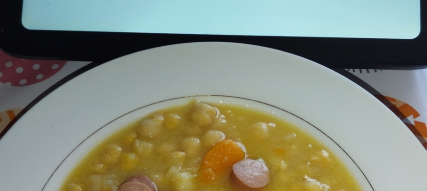 GARBANZOS CON VERDURAS Y SALCHICHAS CON Thermomix® EN RIBERA DEL FRESNO