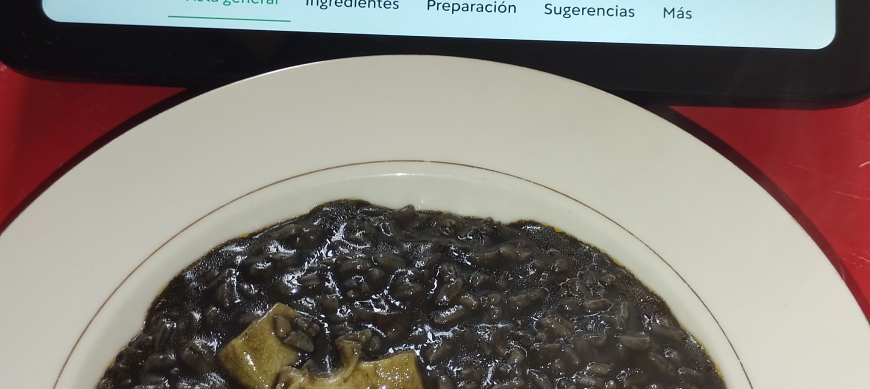 ARROZ NEGRO CREMOSO CON Thermomix® EN RIBERA DEL FRESNO