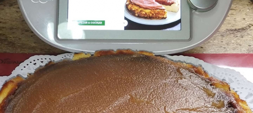 TARTA DE QUESO CON DULCE DE MEMBRILLO Y MANZANA CON Thermomix® EN RIBERA DEL FRESNO