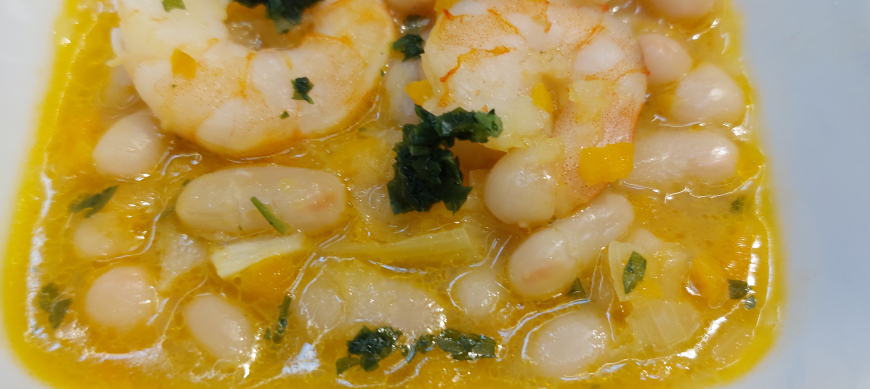 ALUBIAS CON GAMBAS con Thermomix® 