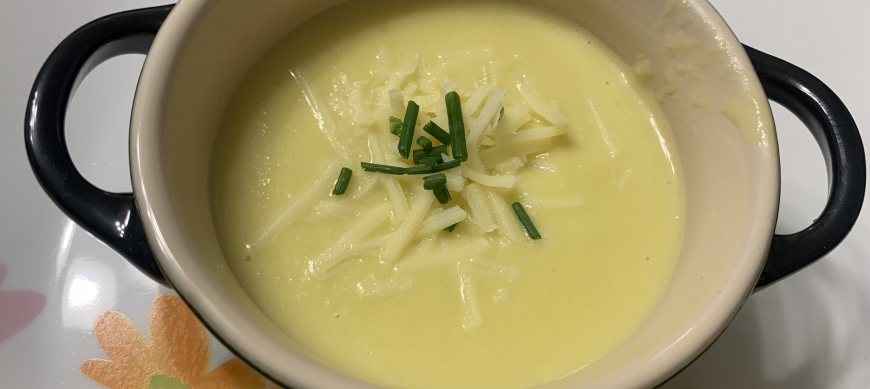 Crema de puerro con parmesano