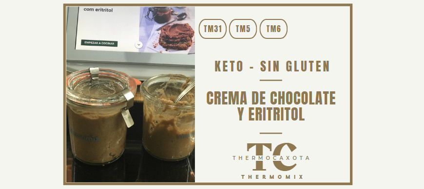 Crema de chocolate y avellanas con eritritol - Recetas Keto / Sin gluten con Thermomix® 