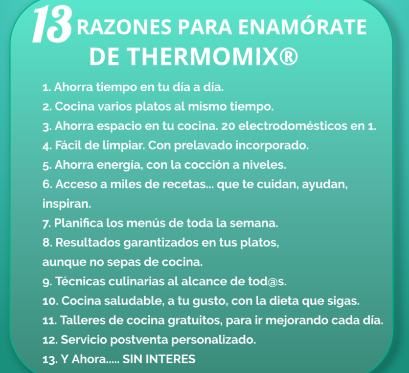 Thermomix® al 0% y 13 motivos para enamorarte