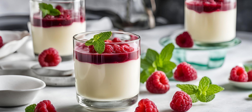 VASITOS DE CHESSCAKE CON SALSA DE FRAMBUESAS