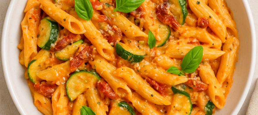 Pasta cremosa mediterránea en 15 minutos — ¡Receta original para tu Thermomix® !
