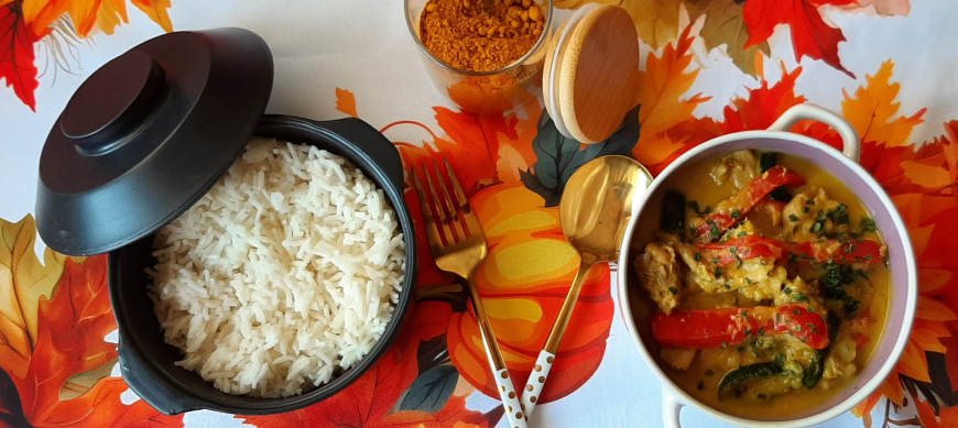 Cookidoo por el mundo: Pollo al curry de coco con arroz