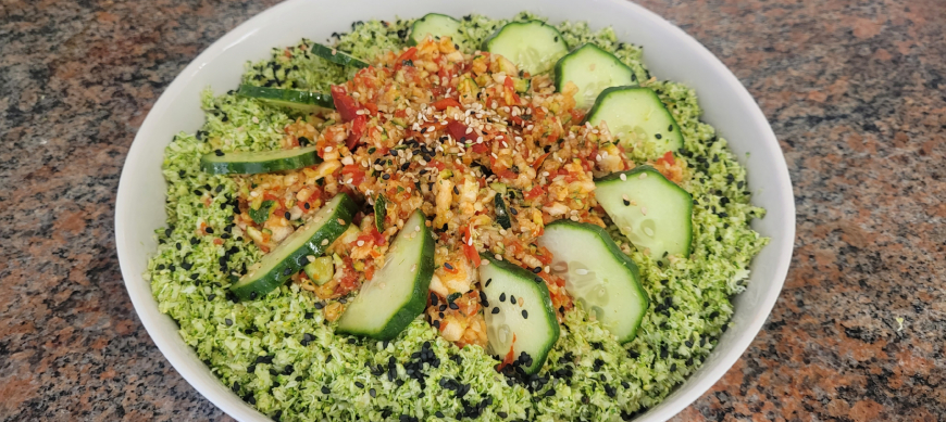 Ensalada de couscous de brócoli. Thermomix® para todos.