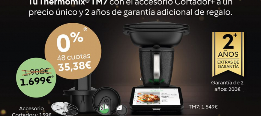 COMPRAR Thermomix&reg; TM7 + CORTADOR + 2 AÑOS GARANTIA Y 0% INTERES
