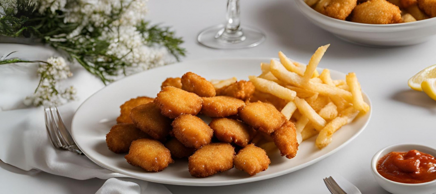 NUGGETS de PESCADO SIN LECHE , SIN QUESO , SIN MANTEQUILLA y al HORNO .