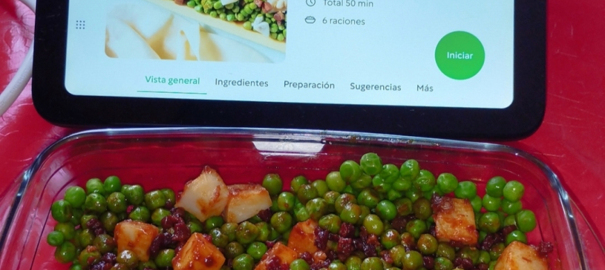 GUISANTES CON JAMÓN Y SEPIA CON Thermomix® EN RIBERA DEL FRESNO