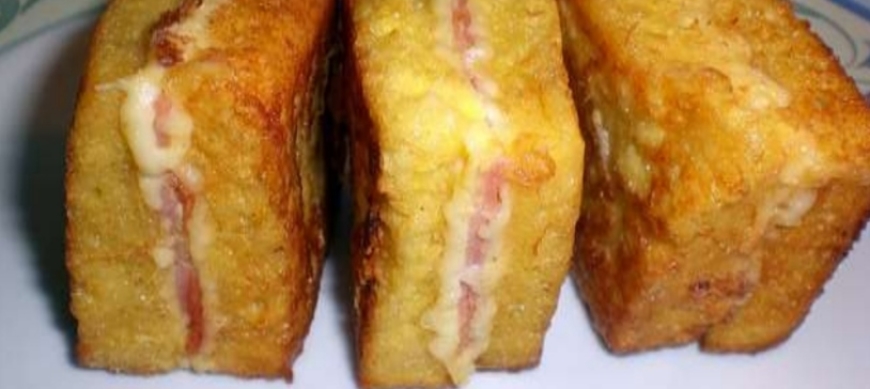 Fritos de jamón y queso (cuadraditos)