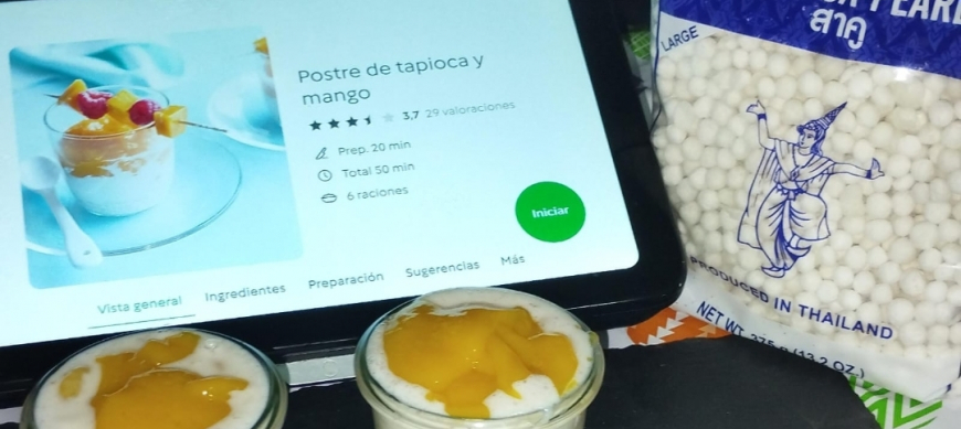 POSTRES DE TAPIOCA Y MANGO CON Thermomix® EN RIBERA DEL FRESNO