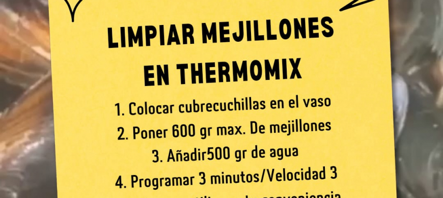 Limpiar mejillones con Thermomix® , rápido, limpio, fácil.