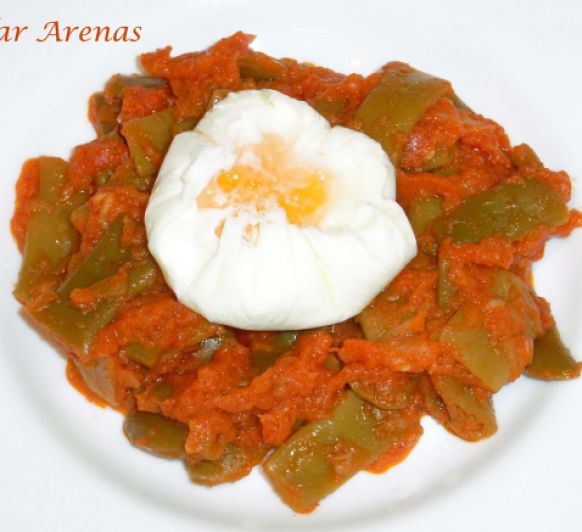 Judias verdes con tomate y huevos flor con Thermomix® : Pilar Arenas, Ciudad Real