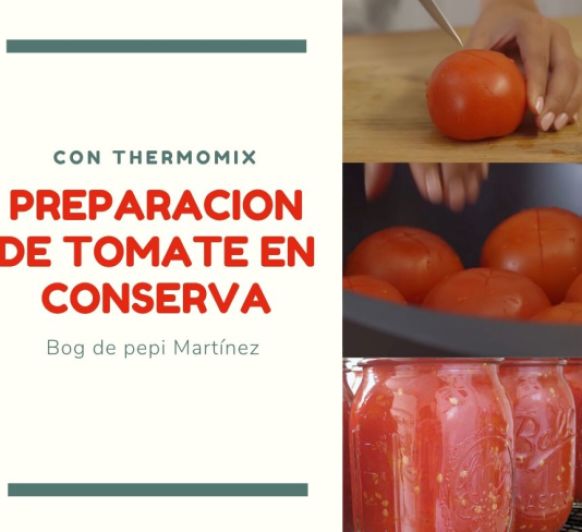 Preparación de Tomate natural en conserva con Thermomix® 