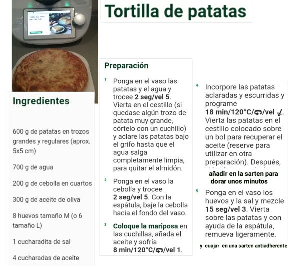 TORTILLA DE PATATAS CON Thermomix® 