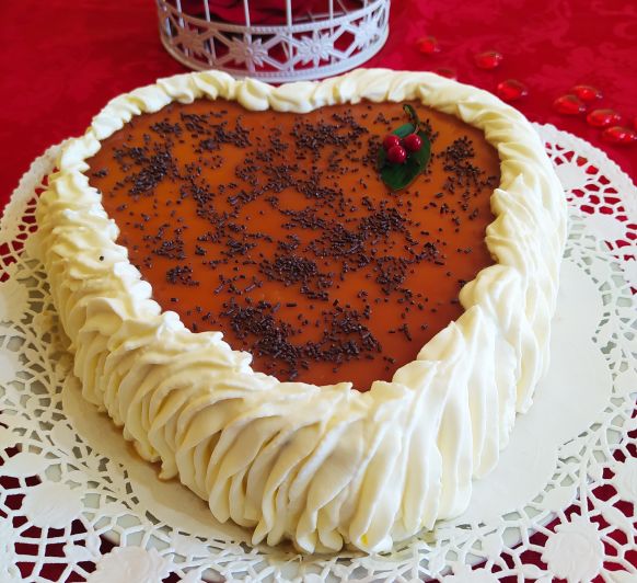 Tarta de tocino de cielo chocolate y nata