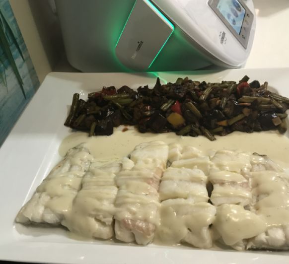 Bacalao con salsa roquefort con Thermomix® en Lleida