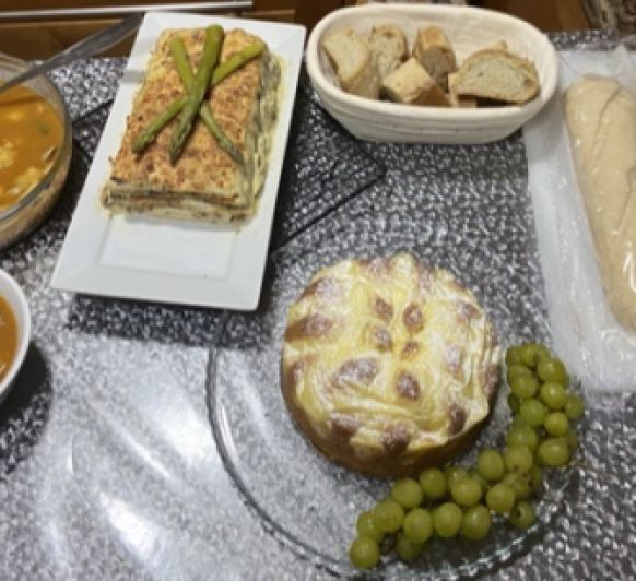 Clase de cocina :bizcocho,baguettes,sopa,pastel de pisto con Thermomix® 