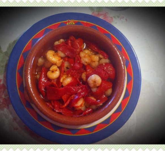 PIMIENTOS DEL PIQUILLO CON GAMBAS EN Thermomix® 