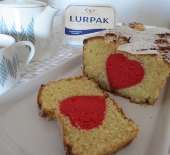 Cake de lima con corazon sorpresa, SIN AZÚCAR (Paso a paso)