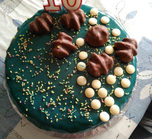 Tarta 3 leches con cobertura de espejo