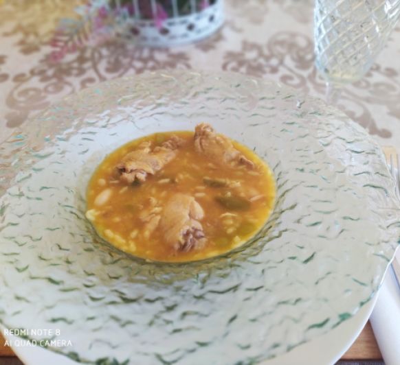 Arroz caldoso de pollo