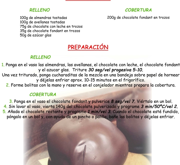 BOMBONES DE AVELLANA, ALMENDRA Y CHOCOLATE