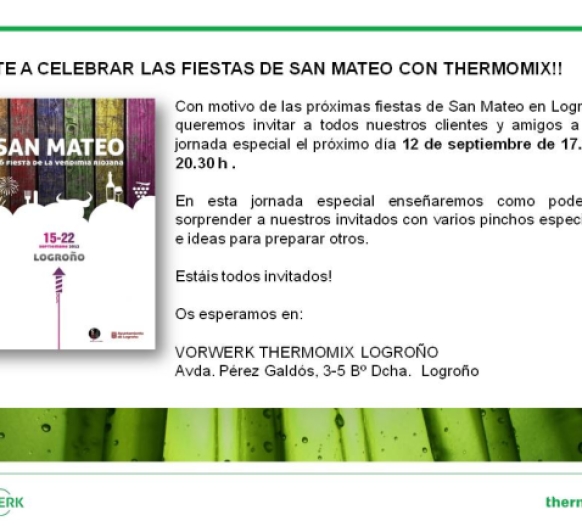 Vente a celebrar San Mateo con Thermomix® !