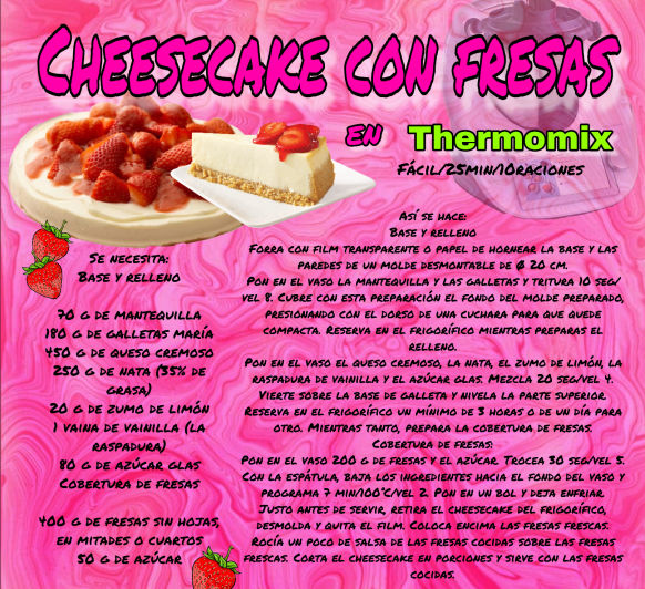 CHEESECAKE CON FRESAS EN Thermomix® 