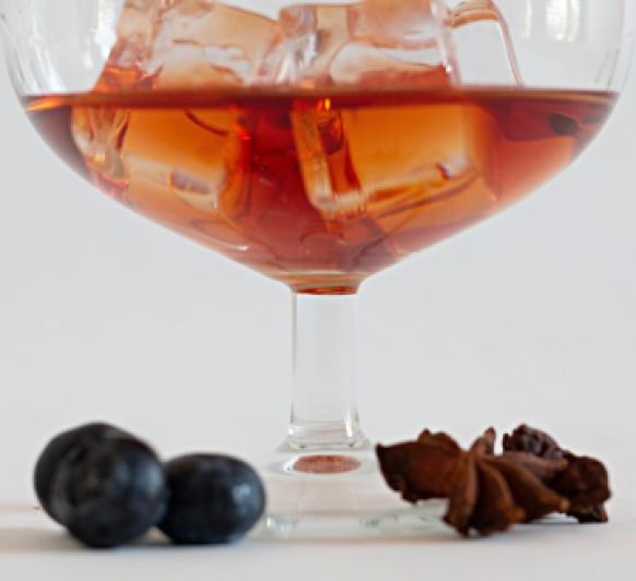Trifle de uvas y cava (Gelatina de pacharán)
