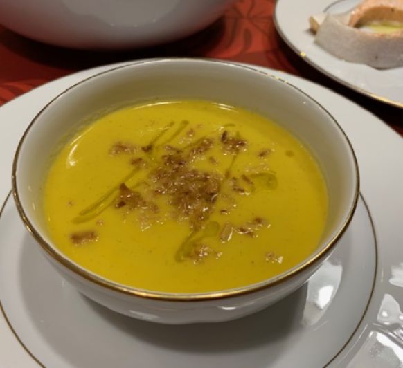 Clase online: Sopa cremosa versátil, fiambre de pollo con pistachos y salmón al vapor con Thermomix® 
