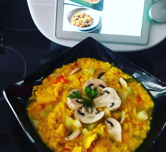 ARROZ CREMOSO CON POLLO Y VERDURAS