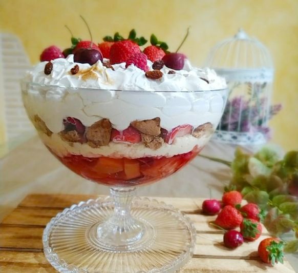 Trifle de cerezas