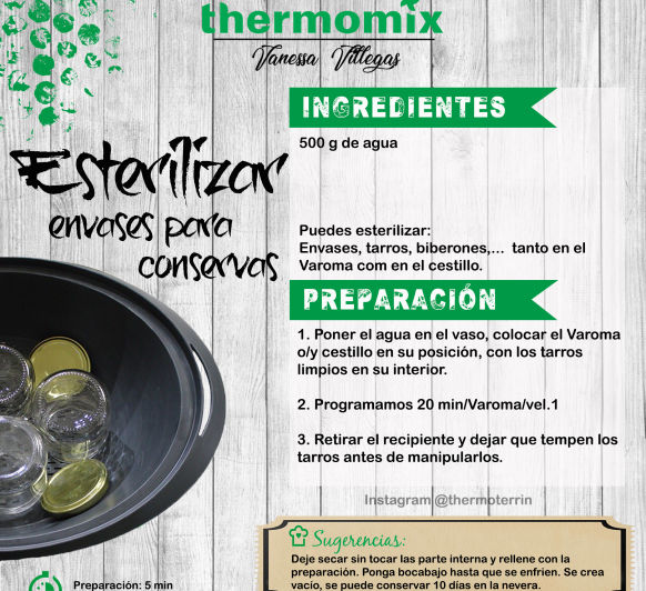 Thermomix® - Esterilizar envases, tarro, biberones - Realizar conservas - Salsas