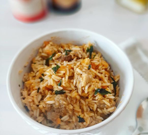 PILAF DE CERDO, exquisito arroz oriental listo en 30 minutos