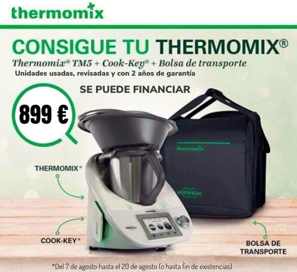 Tu Thermomix® tm5 por sólo 899 con el Cokey y la bolsa de transporte incluido.