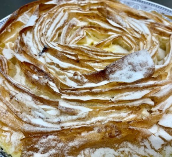 Ruffled Milk Cake | Tarta de flor | Pastel griego rizado con Thermomix® 