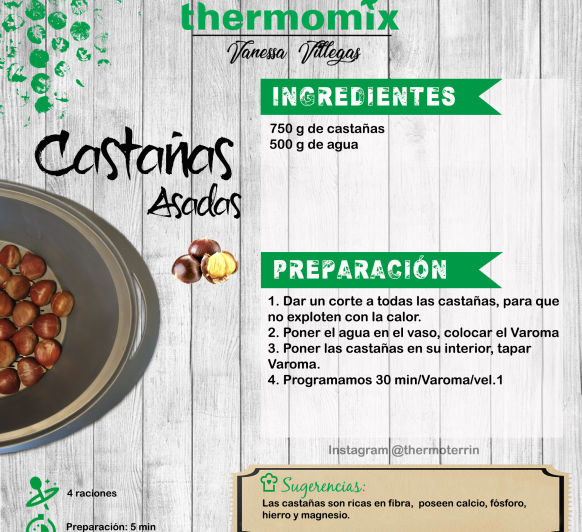 Thermomix® - castañas cocidas, asadas al Varoma