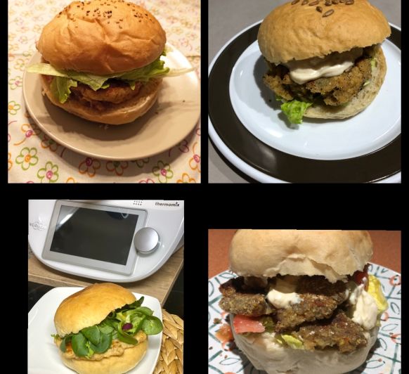 Cuinem junts: burgers amb hamburgueses vegetarianes o de pollastre
